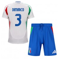 Italija Federico Dimarco #3 Gostujuci Dres za djecu EP 2024 Kratak Rukav (+ Kratke hlače)